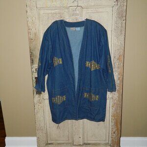 Vintage Rima Denim Jean Jacket Long Coat Size  OS (II-8)